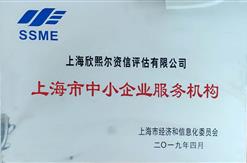 热烈祝贺上海欣熙尔资信评估有限公司荣获上海市中小企业服务机构“优秀”评级